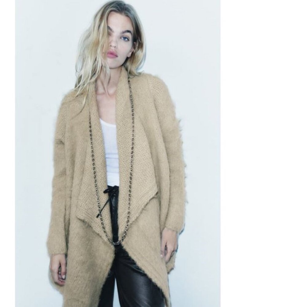 Zara Brushed Effect Knit Cardigan NWT Size S-M